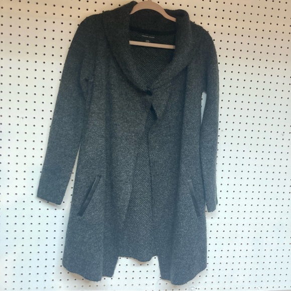 Adrienne Vittadini Sweaters - Adrienne Vittadini Charcoal XS Wool Blend Knit Cardigan 1 button & Pockets